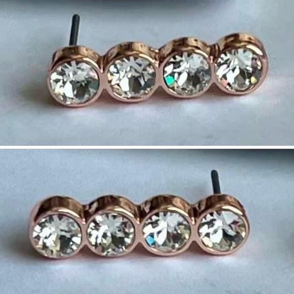 Swarovski crystal (NWT) rose gold plated pierced earrings jewelry - Picture 11 of 17